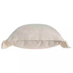 Solid Ivory Accent Pillow with Fringe