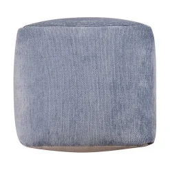 Spa Blue Chenille Pouf