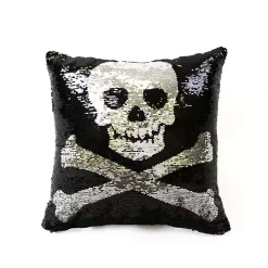 Sparkle Sequin Skull Pillow