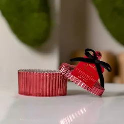 Sparkling Cranberry Red Mercury Glass Jar Candle