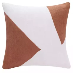 Spice & Ivory Geometric Colorblock Throw Pillow