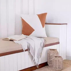 Spice & Ivory Geometric Colorblock Throw Pillow