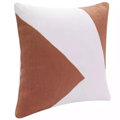 Spice & Ivory Geometric Colorblock Throw Pillow