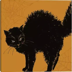 Spooky Black Cat Canvas Art Print