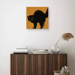 Spooky Black Cat Canvas Art Print