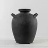 Stamos Matte Black Terracotta Vase, 10 in.