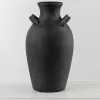 Stamos Matte Black Terracotta Vase, 14 in.