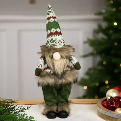 Standing Gnome with Green Knitted Christmas Outfit