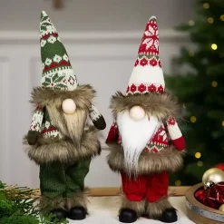 Standing Gnome with Green Knitted Christmas Outfit