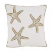 Starfish Serenity Embroidered Throw Pillow