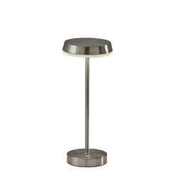 Steel Metal Disc Frosted Light Cordless Table Lamp