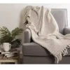 Stone Chevron and Fringe Throw