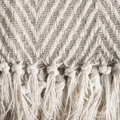 Stone Chevron and Fringe Throw
