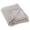 Stone Chevron Plush Throw
