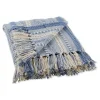 Stonewash Blue Braided Fringe Throw