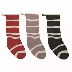 Striped Knit 3-pc. Christmas Stocking Set