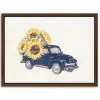 Sunflower Farm Truck Framed Canvas Art Print