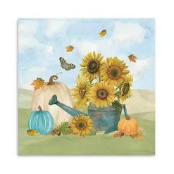 Sunflower Watering Can Canvas Art Print