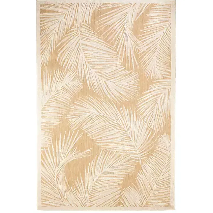 Sunlight Palm Leaves Outdoor Area Rug, 6x9