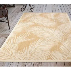 Sunlight Palm Leaves Outdoor Area Rug, 6x9