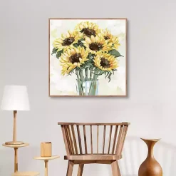 Sunny Sunflowers Framed Canvas Art Print
