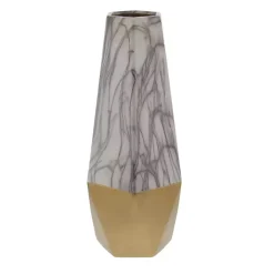 Tall Gold Marble Ceramic Vase