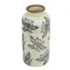 Tall Gray and Ivory Vase