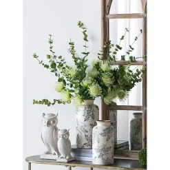 Tall Gray and Ivory Vase