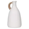 Tall White Jug Vase with Rope Handle