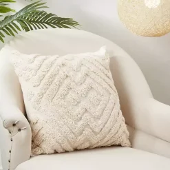 Tan Chevron Tufted Pillow