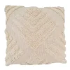 Tan Geometric Tufted Pillow