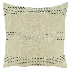 Tan Stitched Throw Pillow