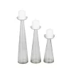 Tapered Glass Pillar Candle Holders, Set of 3