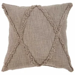 Taupe Fringe Diamond Pillow, 20 in.