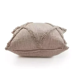 Taupe Fringe Diamond Pillow, 20 in.