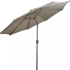 Taupe Tilt Hand Crank Outdoor Umbrella