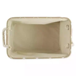 Taupe Trellis Paw Print Storage Basket, 14 in.