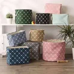 Taupe Trellis Paw Print Storage Basket, 14 in.