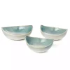 Teal & White Ceramic Decorative Bowls, Set of 3