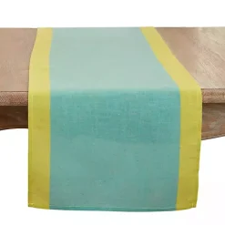 Teal and Mustard Colorblock Table Runner