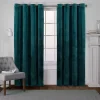 Teal Heavyweight Velvet Curtain Panel Set, 84 in.