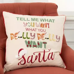 Tell Me What You Want Santa Christmas Pillow
