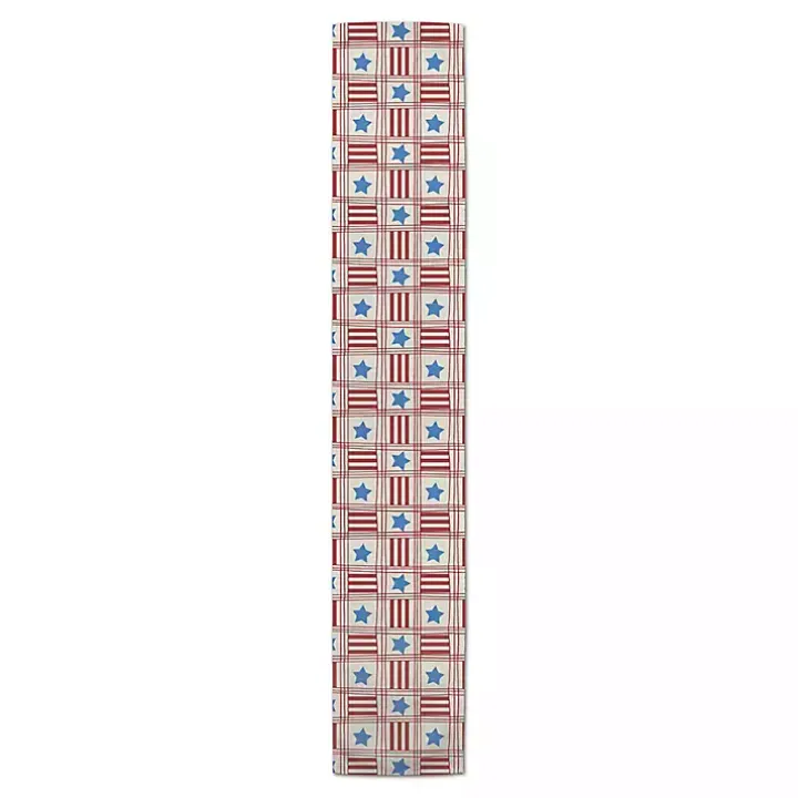 4th of July Stars & Stripes Table Runner, 72 in.