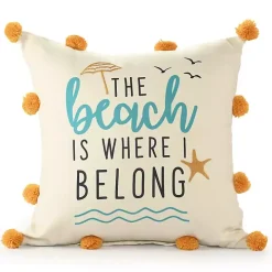 The Beach is Where I Belong Indoor/Outdoor Pillow