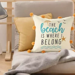 The Beach is Where I Belong Indoor/Outdoor Pillow