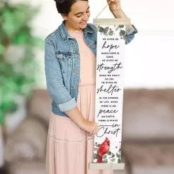 There is Peace in Christ Hanging Canvas Sign