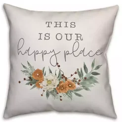 This Is Our Happy Place Floral Pillow