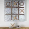 Tic Tac Toe Wood and Metal Magnetic Memo Board