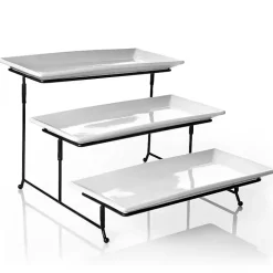3-Tier White Serving Plates
