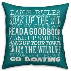Turquoise Lake Rules Outdoor Pillow